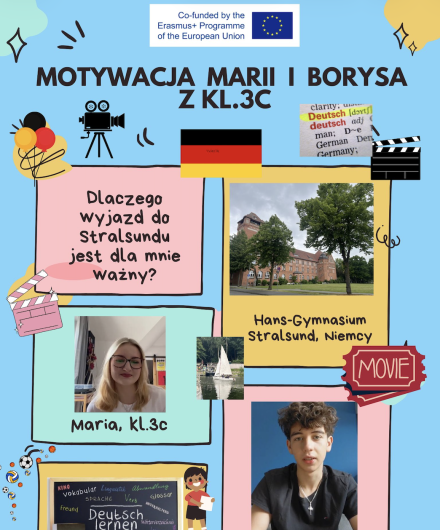 Obraz Maria i Borys, kl .3c - Stralsund, Niemcy, nasza filmowa motywacja