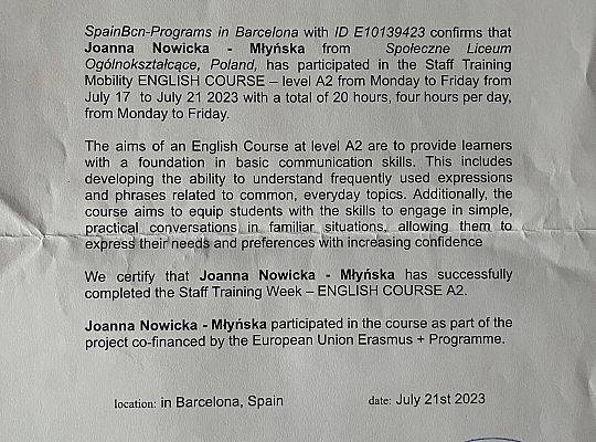 SpainBcn-Programms STAFF TRAINING- ENGLISH-COURSE, Barcelona