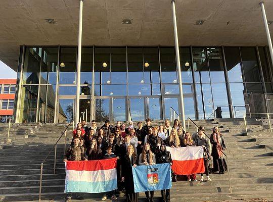 Uczniowie SLO w Parlamencie Europejskim w Luksemburgu.