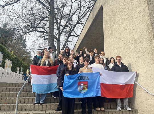 Uczniowie SLO w Parlamencie Europejskim w Luksemburgu.