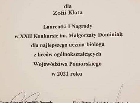 XXII Konkurs o Nagrodę im. Małgorzaty Dominiak